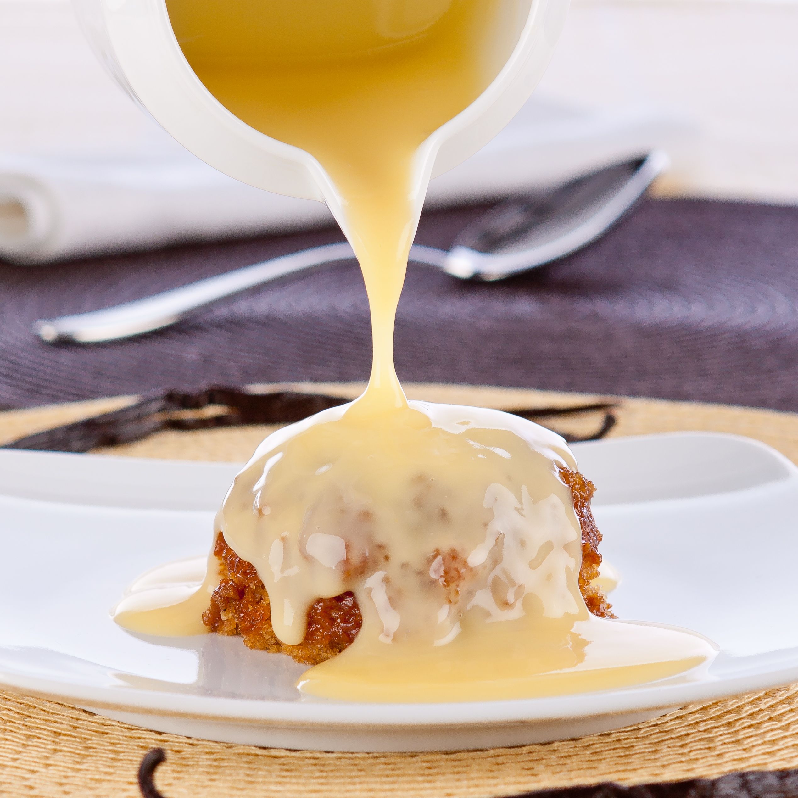 Custard topped sponge